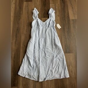 Time and Tru Blue and White Striped Maxi Dress